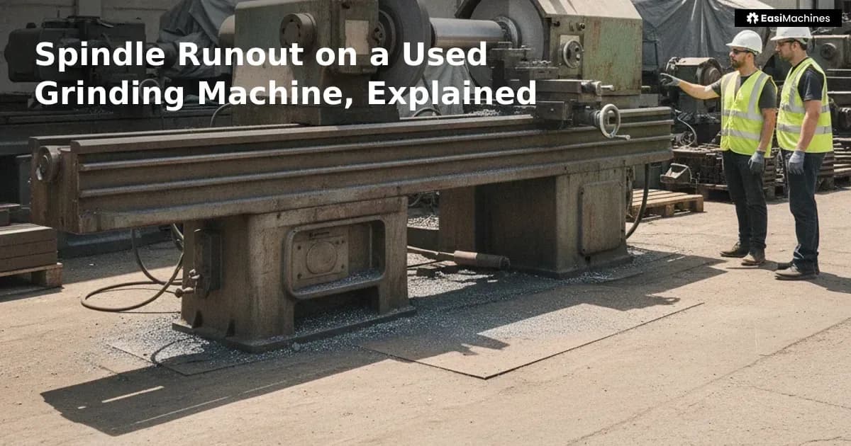 Spindle runout is the single most important condition check on a used grinding machine. Here is what it means, what tolera...