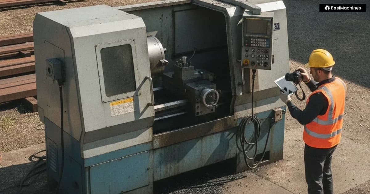 Photo-style illustration of a used machine tools machine at a work site