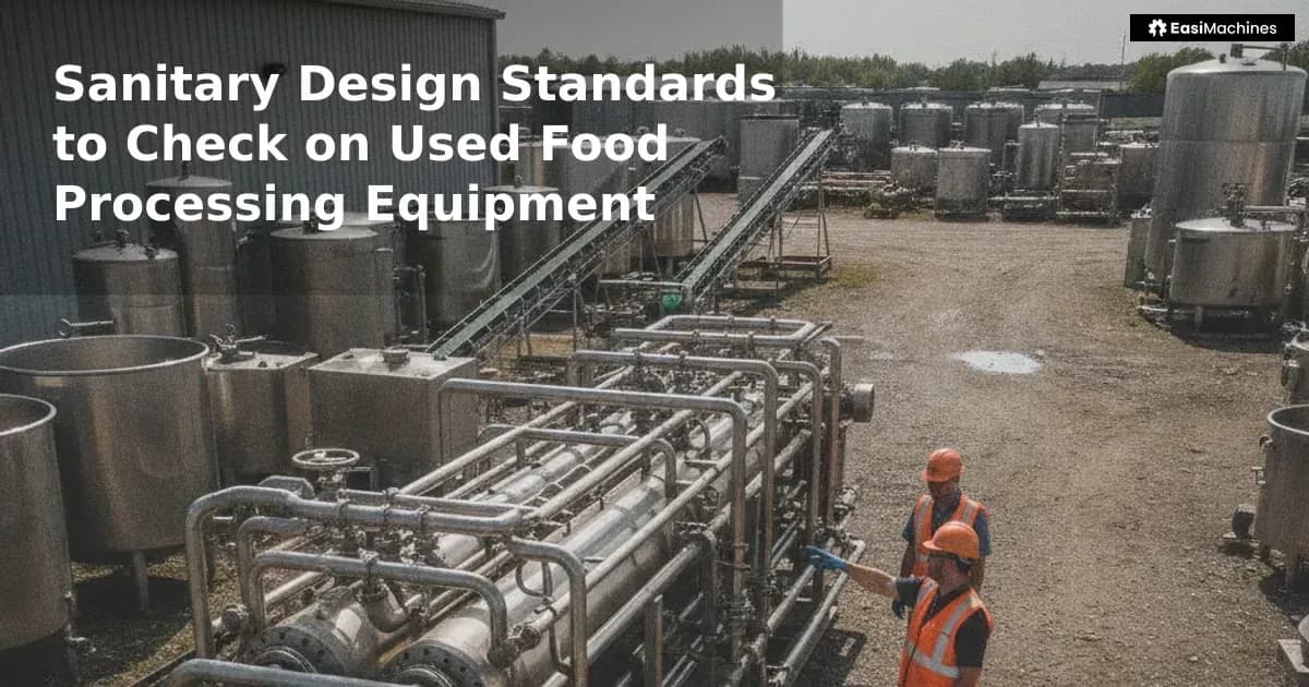 Buying used food processing equipment without checking sanitary design can cost you a failed inspection or a recall. Here ...