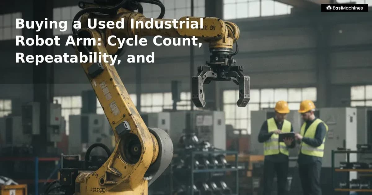 A used robot arm can be excellent value or an expensive anchor, depending on three specs most listings underplay: cycle co...