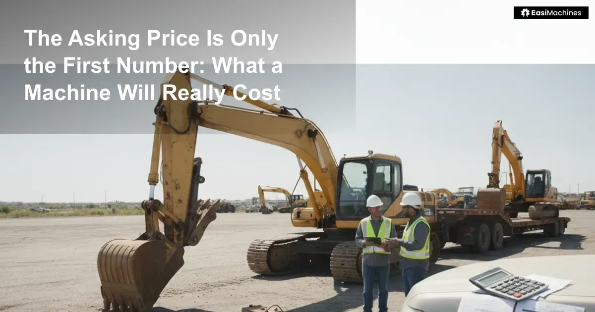 A used machine being assessed with cost paperwork, transport and repair considerations.